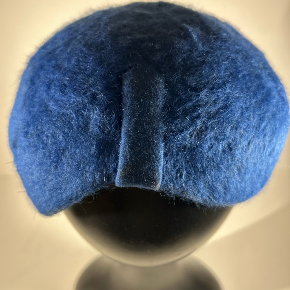 Blue Wool Beret with Rhinestone Accents - Picture 9 of 12